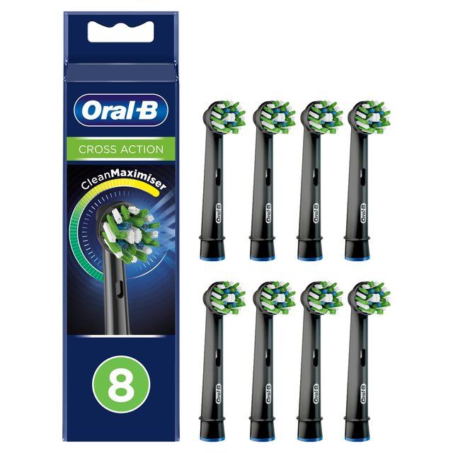 Oral B Crossaction Toothbrush Heads Black   8 per pack