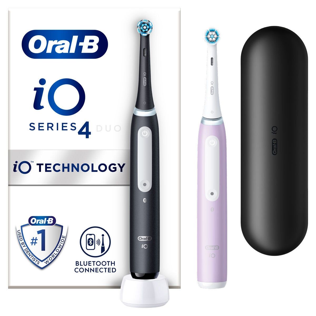 Oral B iO4 Toothbrush Matte Black &amp;amp; Lavender, Duo Pack