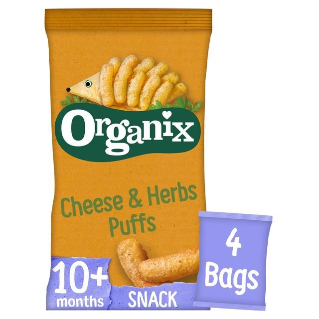 Organix Cheese &amp;amp; Herb Orgnic Puffs 10 mths+ Multipack   4 x 15g