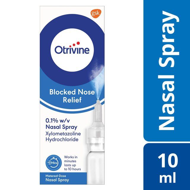 Otrivine Blocked Nose &amp;amp; Congestion Relief Nasal Spray   10ml