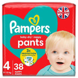 Pampers Baby-Dry Nappy Pants Size 4 (9-15kg) Essential Pack    38 per pack