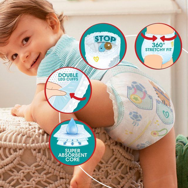 Pampers Baby-Dry Nappy Pants Size 4 (9-15kg) Essential Pack    38 per pack