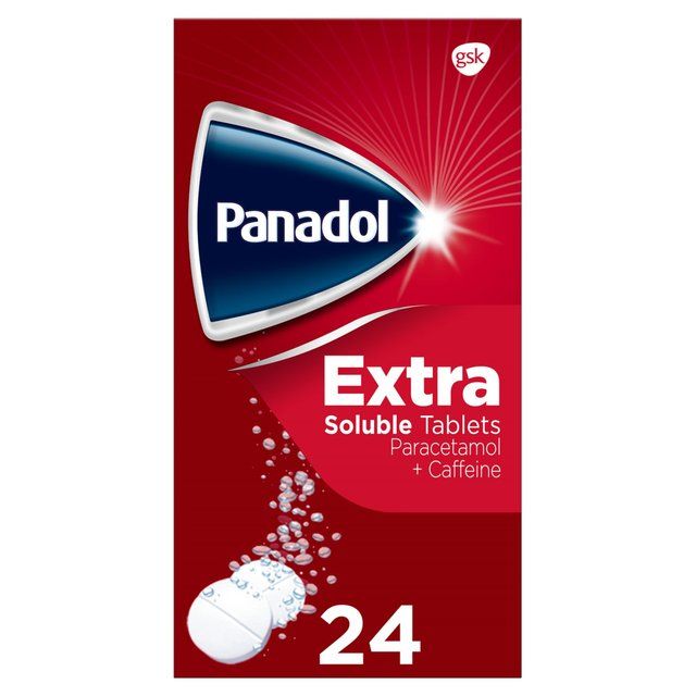Panadol Extra Painkillers Soluble Paracetamol &amp;amp; Caffeine 500mg   24 per pack