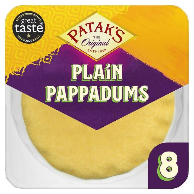 Patak&amp;rsquo;s Plain Poppadoms x8
