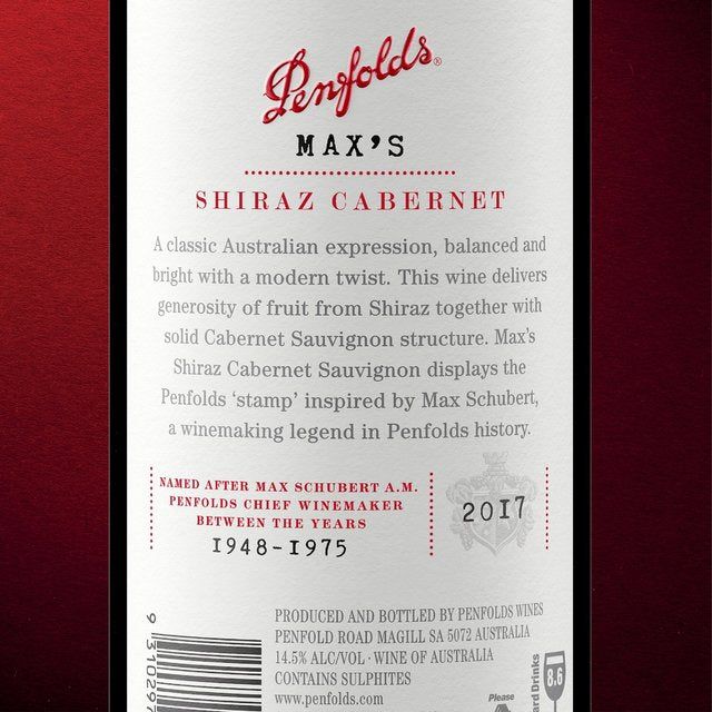Penfolds Max's Shiraz Cabernet   75cl