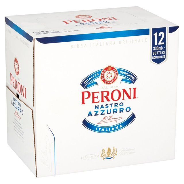 Peroni Nastro Azzurro Beer Lager Bottles   12 x 330ml