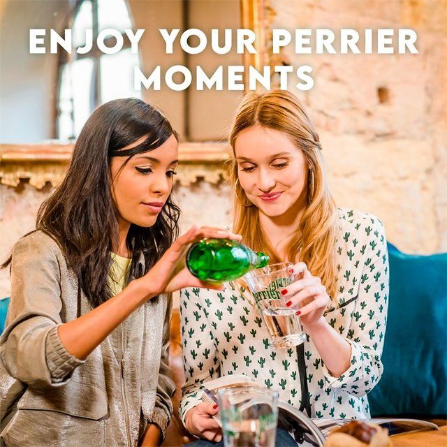 Perrier Sparkling Natural Mineral Water Glass   750ml