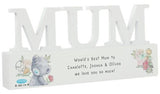 Personalised Message Me To You Wooden MUM Ornament - White