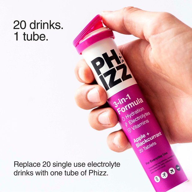 Phizz Apple+Blackcurrant 3in1 Hydration Electrolyte &amp;amp; Vitamin Effervescent   20 per pack