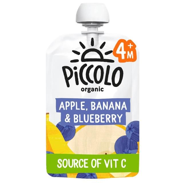 Piccolo Organic Apple Banana &amp;amp; Blueberry with Hint of Vanilla   100g