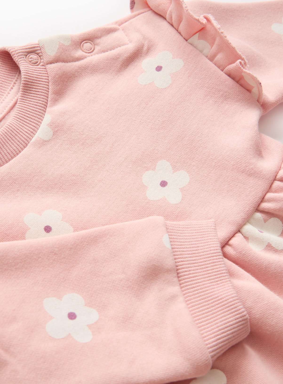 Pink Floral Print Dress Set With Tights 12-18 months