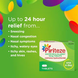 Piriteze Hayfever &amp;amp; Allergy Relief Antihistamine Cetirizine Tablets   30 per pack