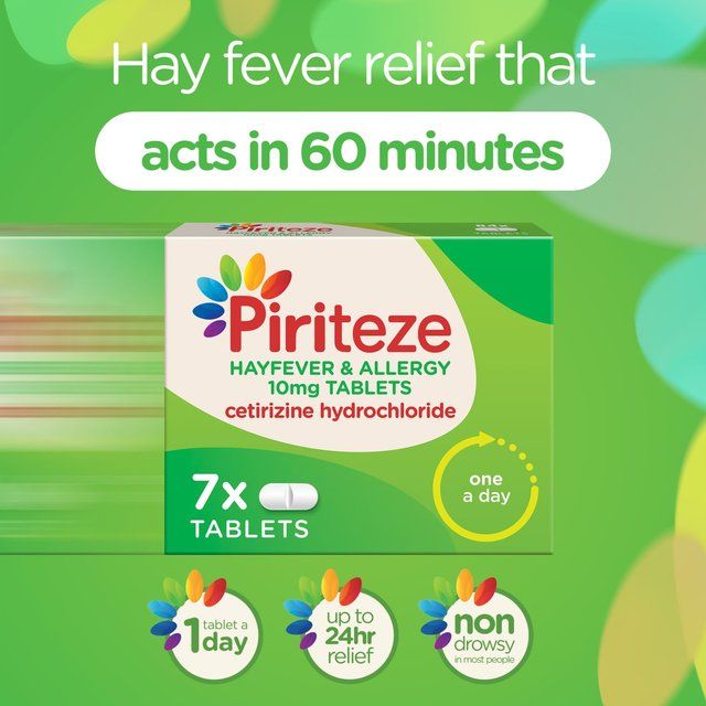 Piriteze Hayfever &amp;amp; Allergy Relief Antihistamine Cetirizine Tablets   30 per pack