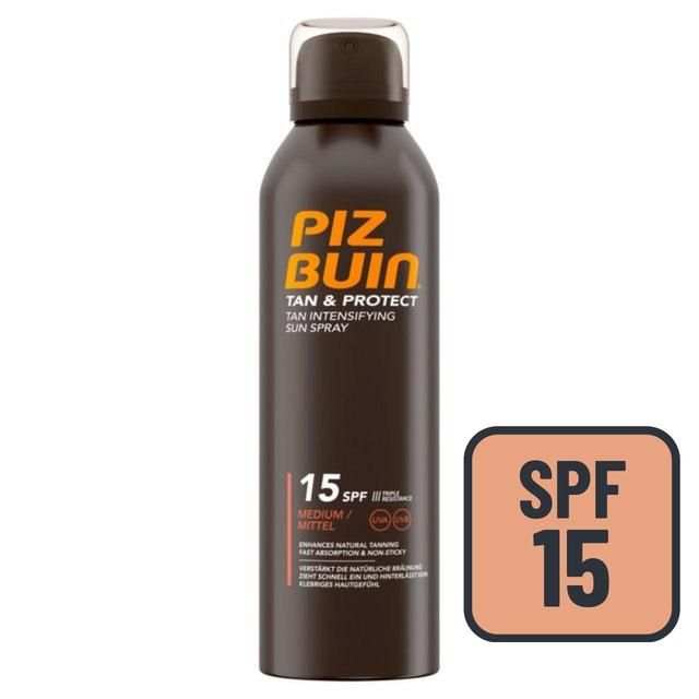 Piz Buin Tan &amp;amp; Protect SPF 15 Sunscreen Spray Tan Intensifying   150ml