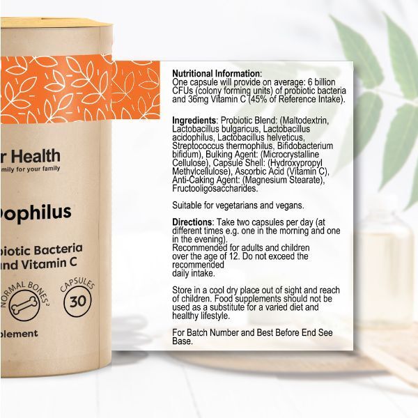 Power Health Dophilus Probiotic/Prebiotic/Vit C Caps 30s