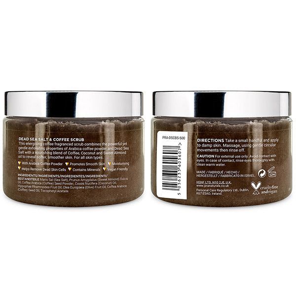 PraNaturals Dead Sea Salt Body Scrub 500g - Coffee