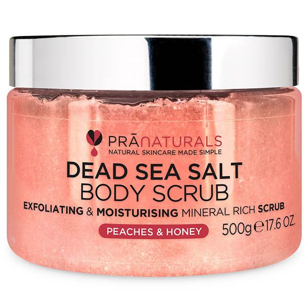 PraNaturals Dead Sea Salt Body Scrub 500g - Peach &amp;amp; Honey