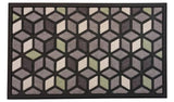 Primeur Geometric Scrape &amp;amp; Sorb Black Cut Pile Doormat