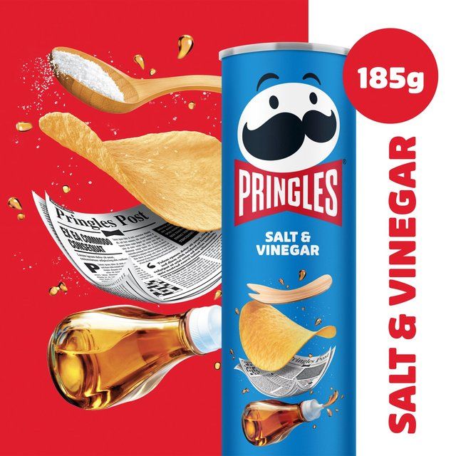 Pringles Salt &amp;amp; Vinegar Sharing Crisps   185g