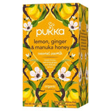 Pukka Tea Organic Lemon Ginger &amp;amp; Manuka Honey Tea Bags   20 per pack