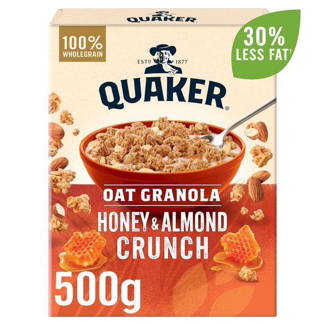 Quaker Oat Granola Honey &amp;amp; Almond Cereal   500g