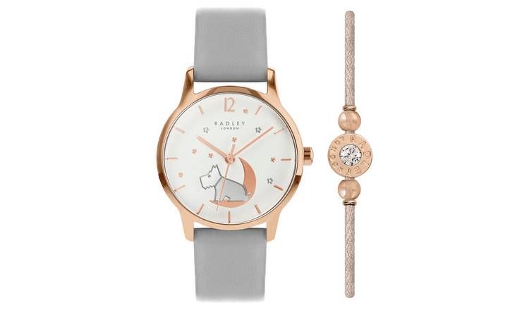 Radley Star Moon Grey Leather Strap Watch &amp;amp; Bracelet Set