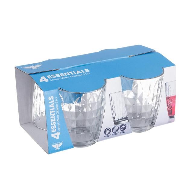Ravenhead Essentials Jewel Hi-Ball Glasses Set 380ml   4 per pack