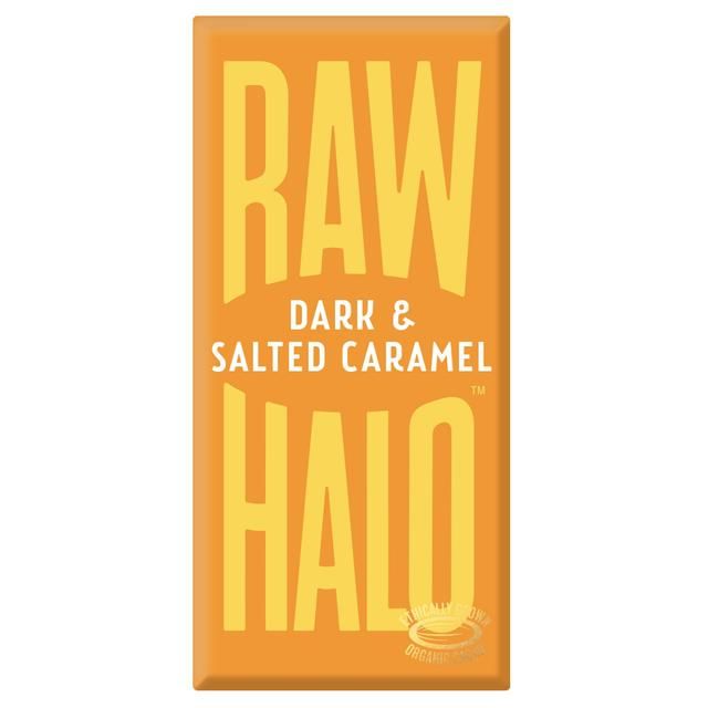 Raw Halo Vegan Dark &amp;amp; Salted Caramel Chocolate Bar   70g