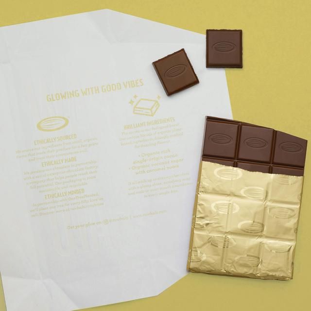 Raw Halo Vegan Dark &amp;amp; Salted Caramel Chocolate Bar   70g