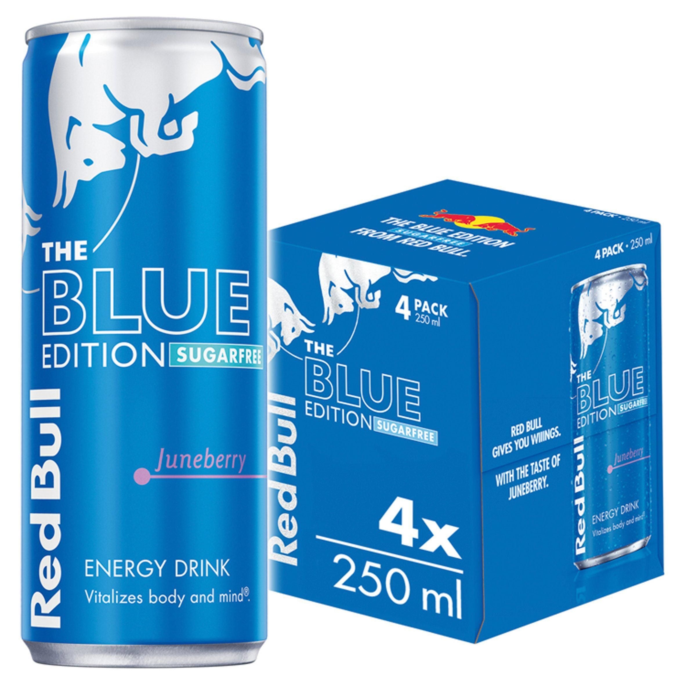Red Bull Energy Drink Sugar Free Blue Edition Juneberry 4x250ml