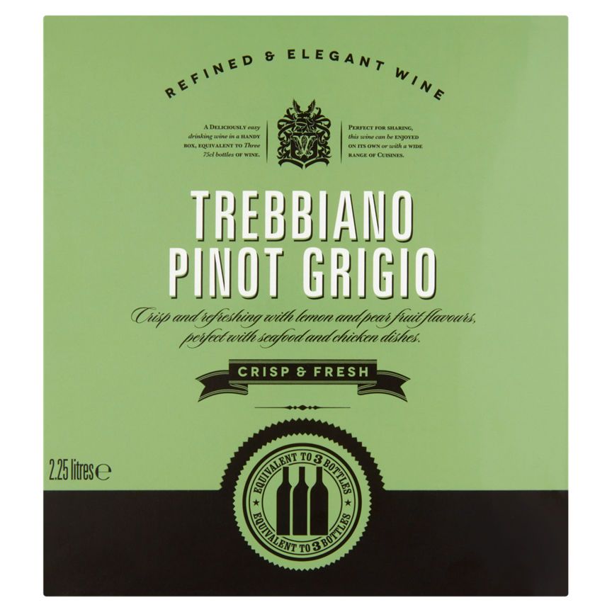 Refined &amp;amp; Elegant Wine Trebbiano Pinot Grigio 2.25 litres