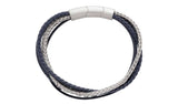 Revere Men's Stainless Steel Four Strand Leather Bracelet