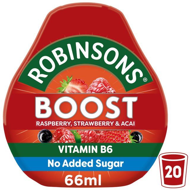Robinsons Mini Boost Raspberry Strawberry &amp;amp; Acai No Added Sugar Squash   66ml