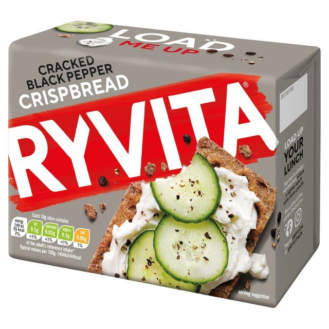 Ryvita Crispbread Cracked Black Pepper Crackers   200g