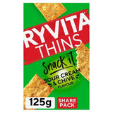 Ryvita Snack It Thins Sour Cream and Chive Flatbread Snacks   125g