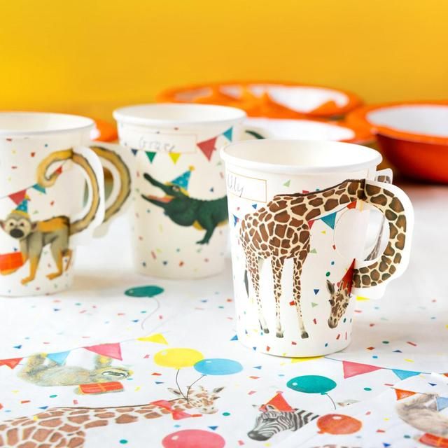 Safari Animal Paper Cups   8 per pack