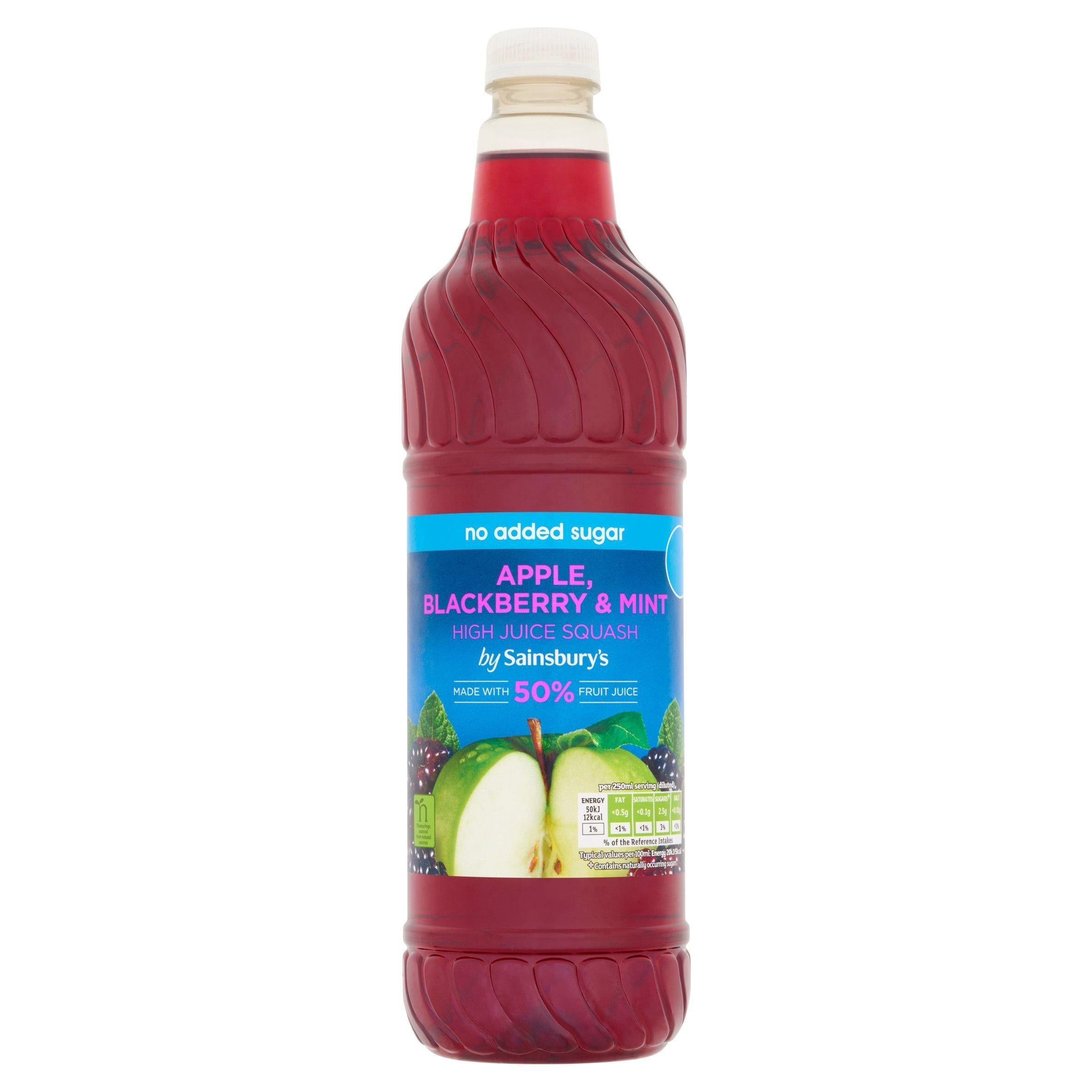 Sainsbury's Apple, Blackberry &amp;amp; Mint High Juice Squash 1L