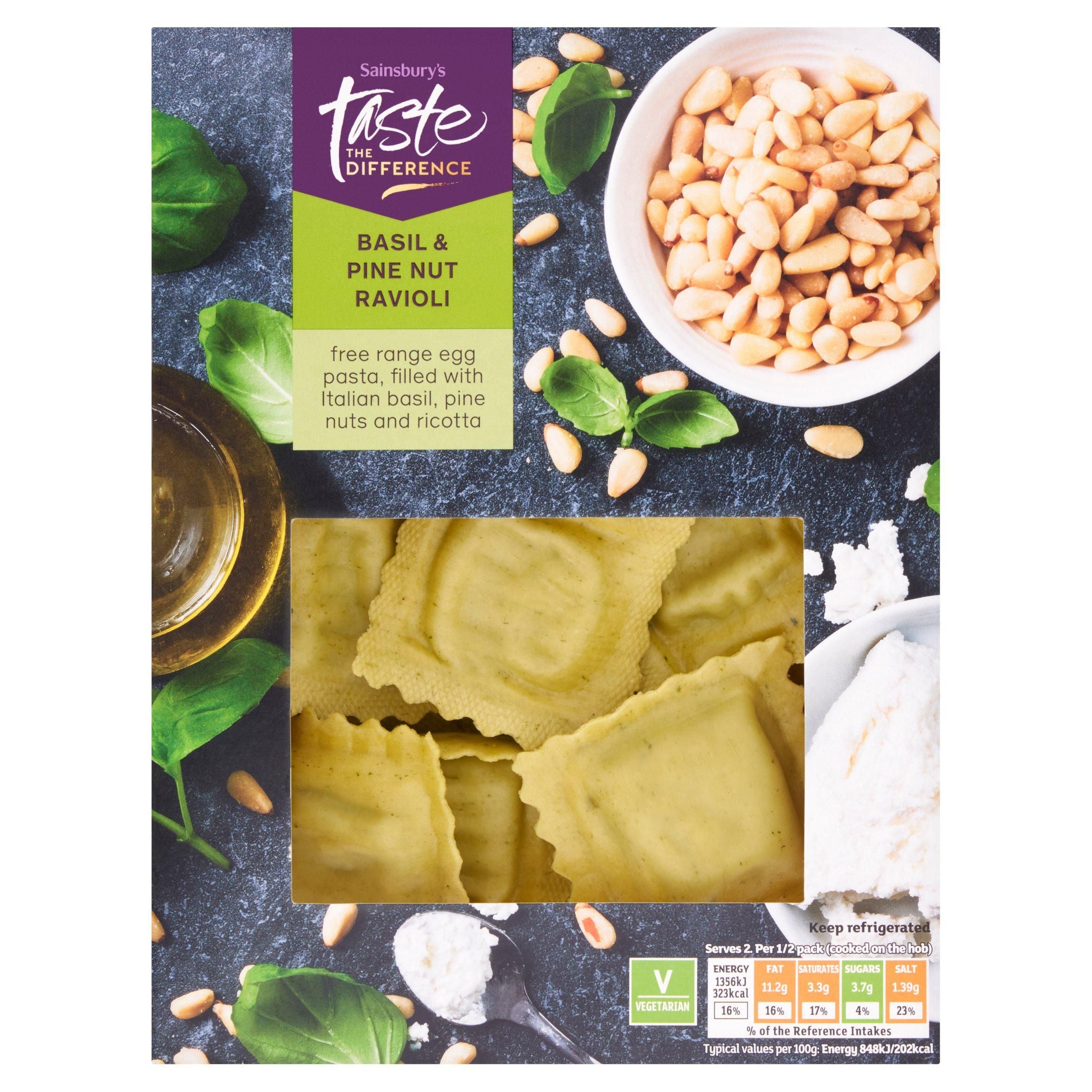 Sainsbury's Basil &amp;amp; Pine Nuts Ravioli, Taste the Difference 250g