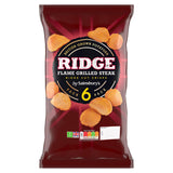 Sainsbury's Flame Grilled Steak Ridge Cut Crisps 6x27g