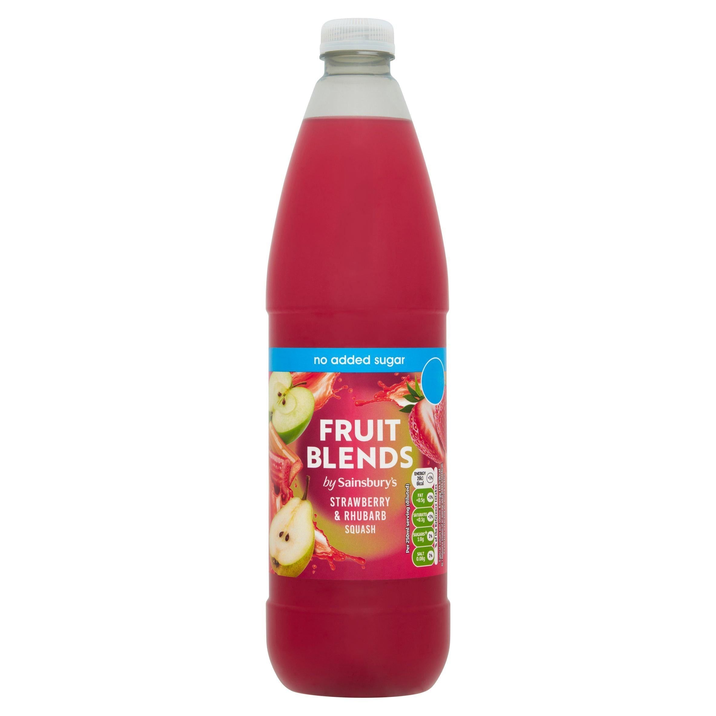 Sainsbury's Fruit Blends Strawberry &amp;amp; Rhubarb Squash 1L