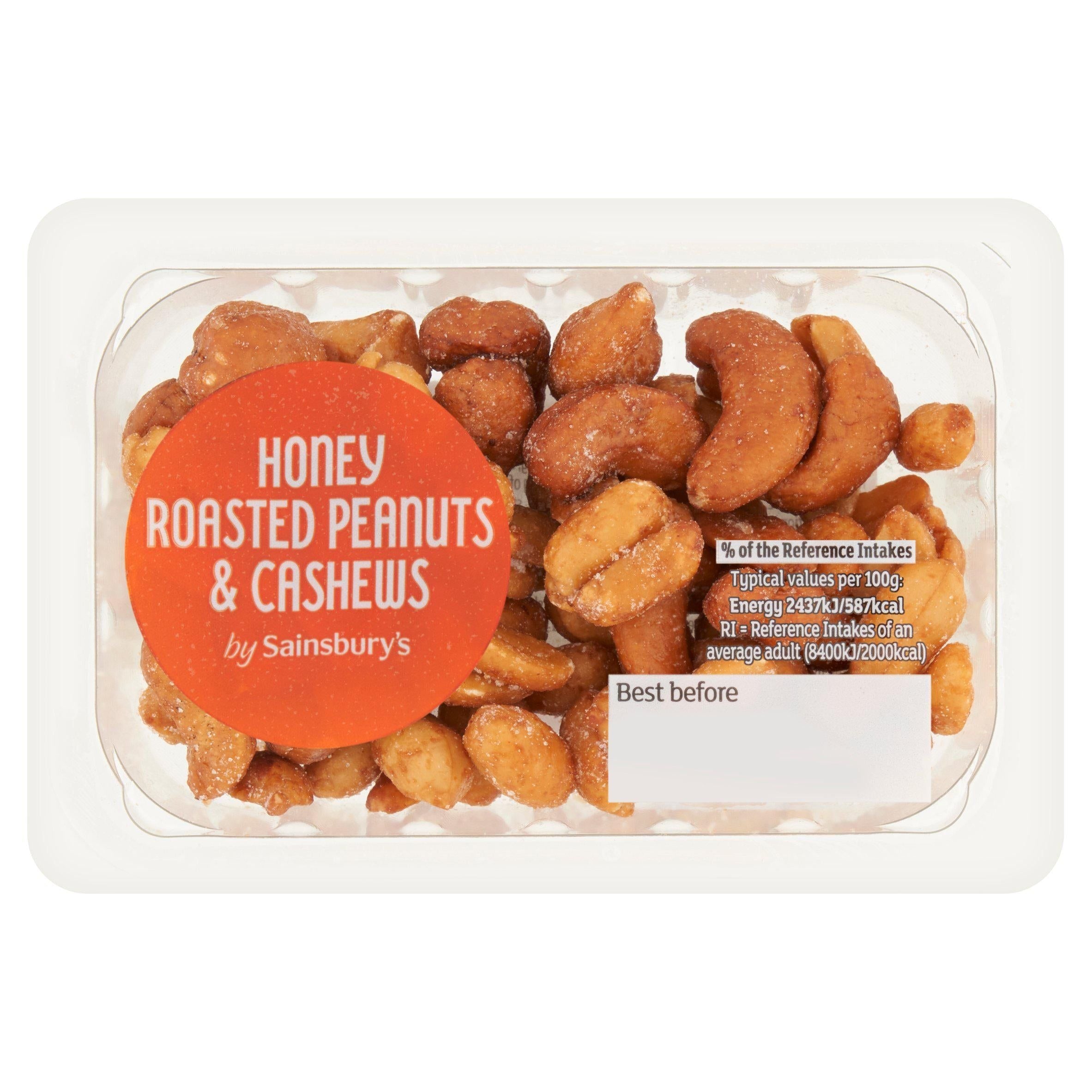 Sainsbury's Honey Roasted Peanuts &amp;amp; Cashews 60g