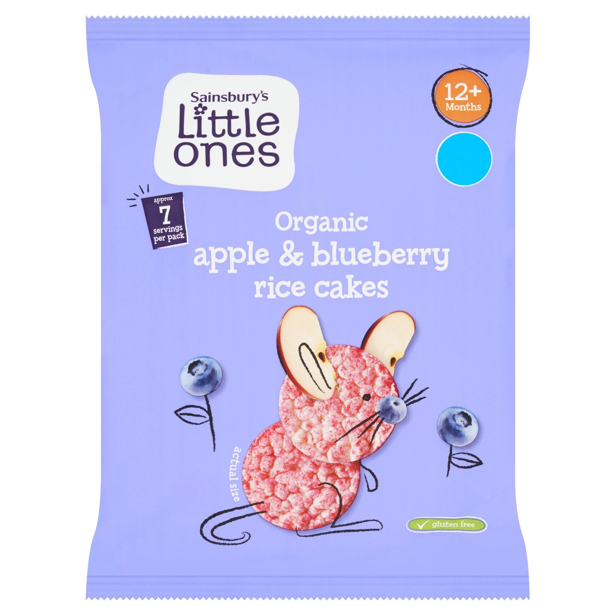 Sainsbury's Little Ones Organic Apple &amp;amp; Blueberry Rice Cakes 12+ Months 40g