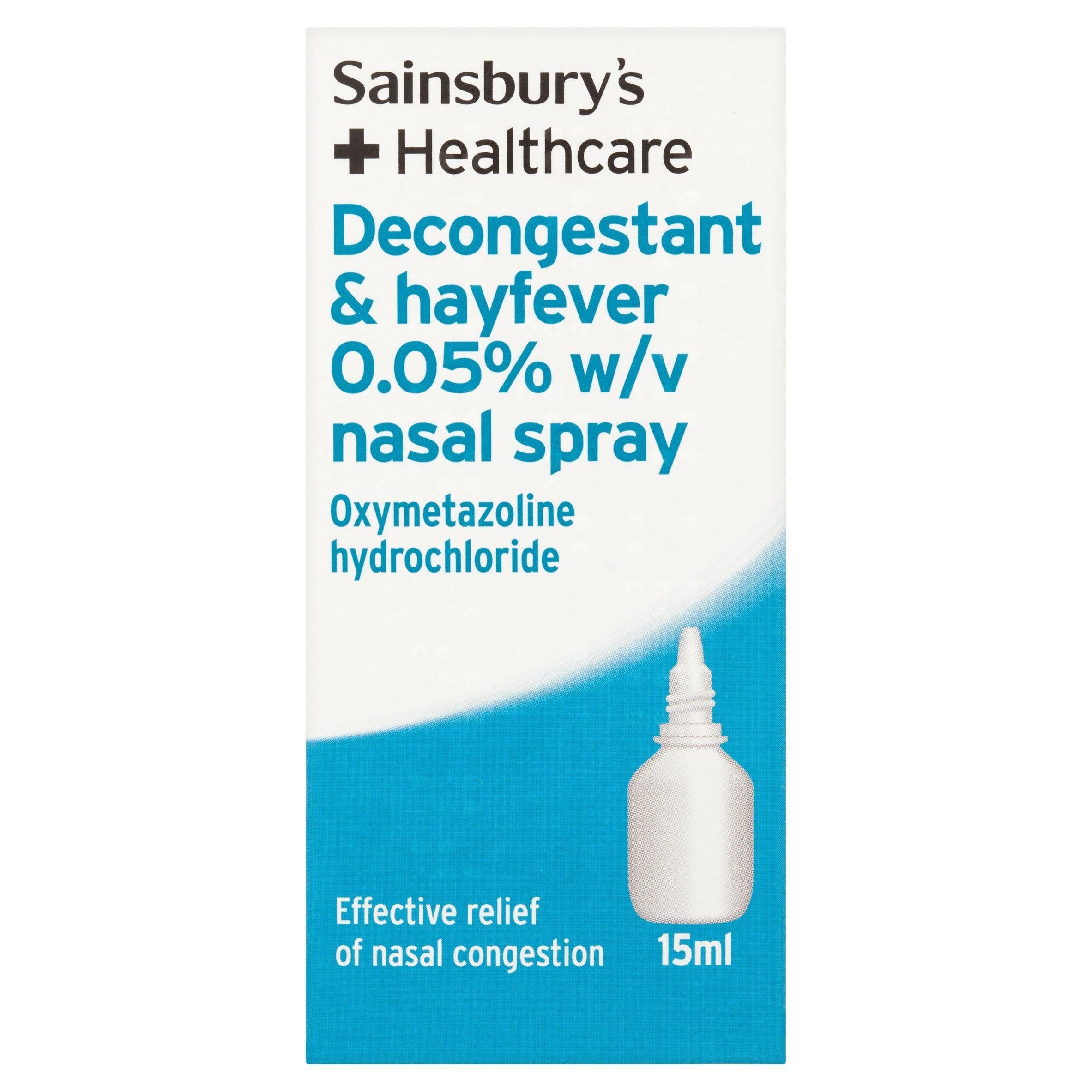 Sainsbury's Nasal Decongestant &amp;amp; Hayfever Spray 15ml