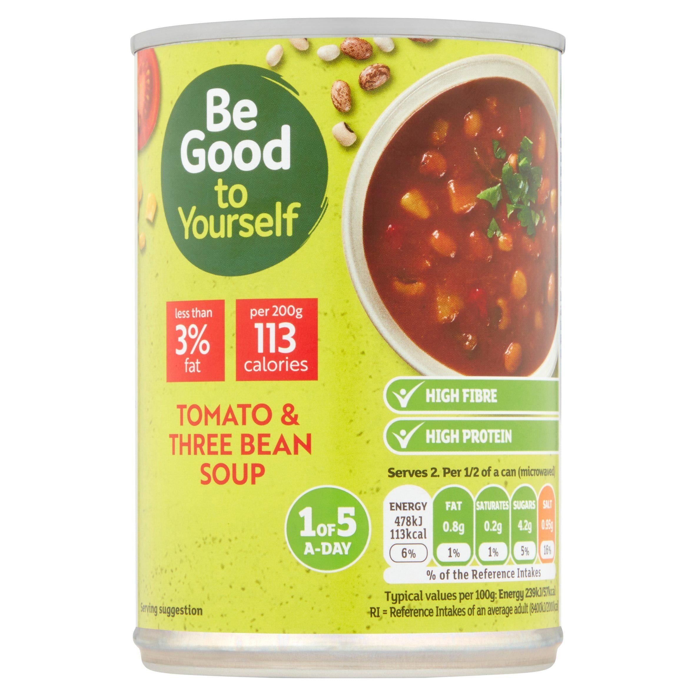 Sainsbury's Tomato &amp;amp; Three Bean Soup, Be Good To Yourself 400g