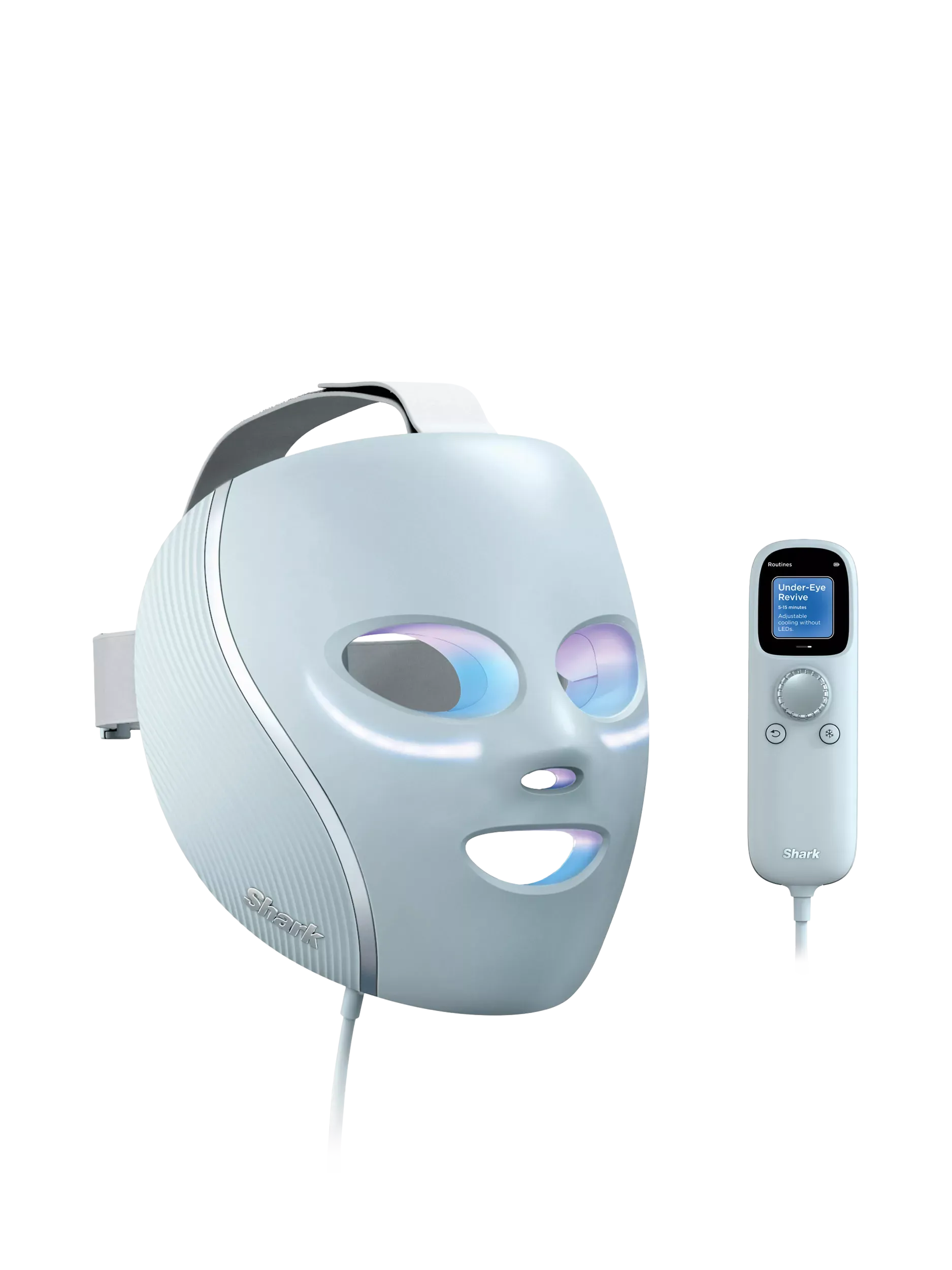 Shark CryoGlow FW312UK Under-Eye Cooling &amp;amp; LED Anti-Ageing &amp;amp; Blemish Repair Mask, Blue Frost