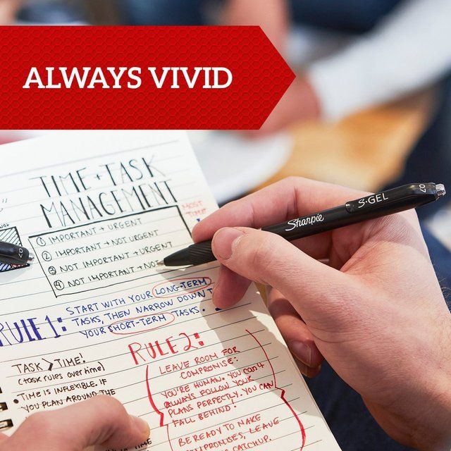 Sharpie S-Gel Gel Pens 0.7mm Black   3 per pack