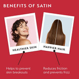 Silver Cloud Heart Print &amp;amp; White Satin Pillowcase Set