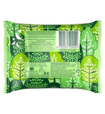 Simple Kind to Skin Biodegradable Cleansing Wipes 25 PC