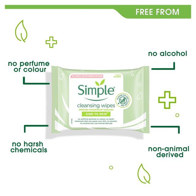 Simple Kind To Skin Cleansing Facial Wipes   7 per pack