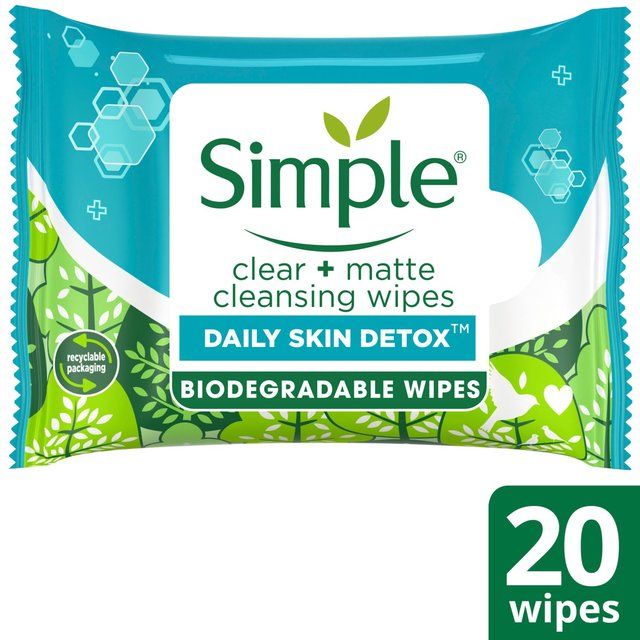 Simple Wipes Daily Detox Matte   20 per pack